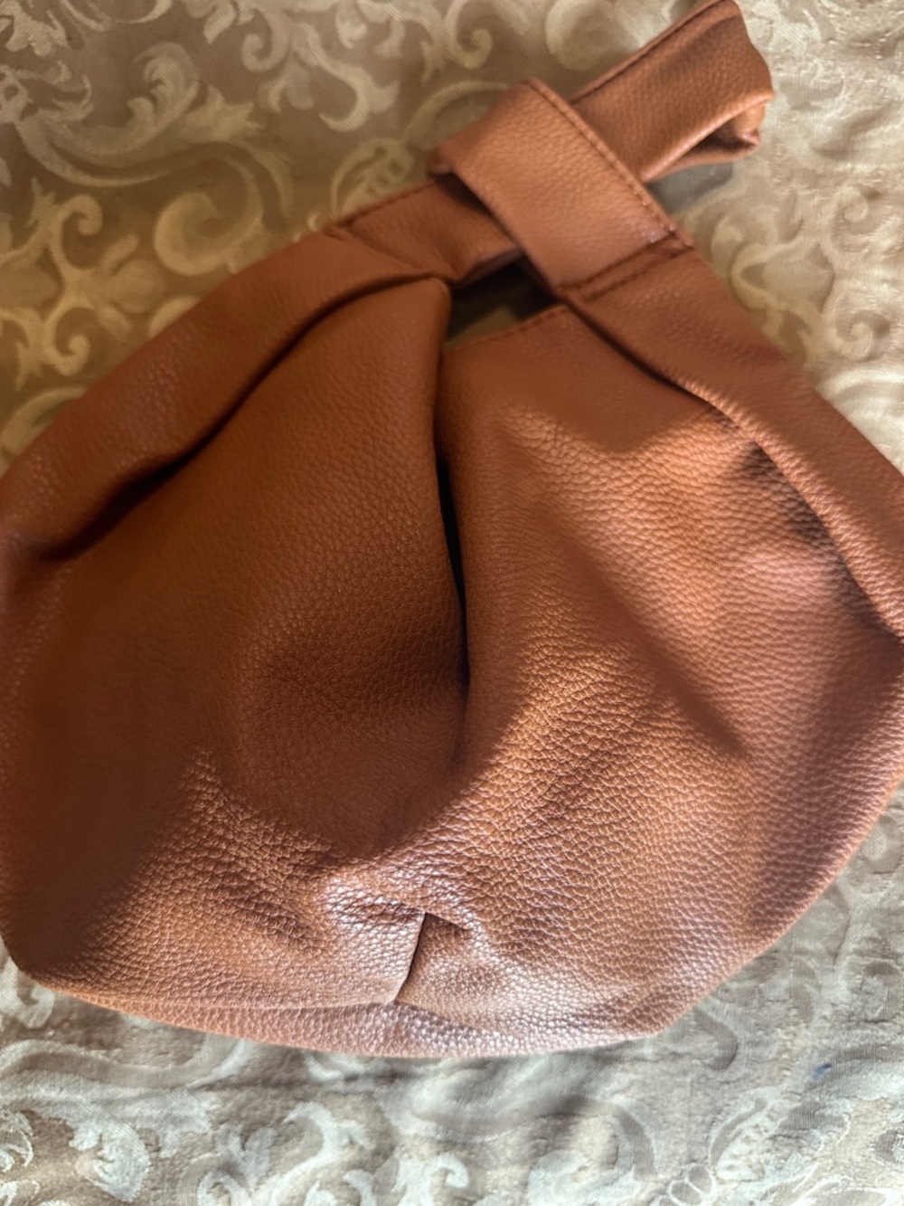 Women's The Drop Leather knot Bag - Tan